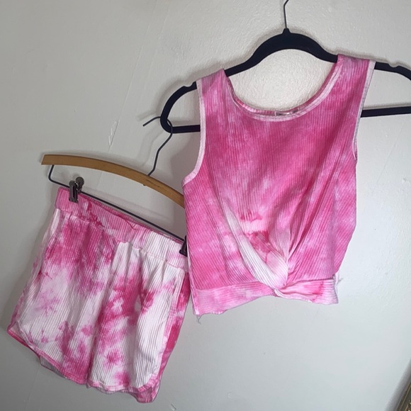 Pants - 🎈Adorable ribbed 2 piece pink tie dye set!